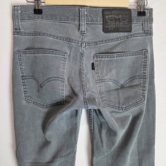 Levi's 511 Jeans Mens 29x30 Medium Wash Gray Denim Skinny Leg Pants Low Rise - Picture 4 of 10